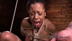 Play Hogunited ebony tree sub gets orifice dildo fucked