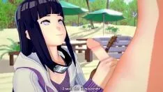Putar Hinata bercinta dengan sepatu karet besar