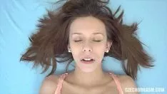 Play Ringleted missy kneads her button