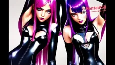 Play Two cyber slut hentai baddies moaning asmr